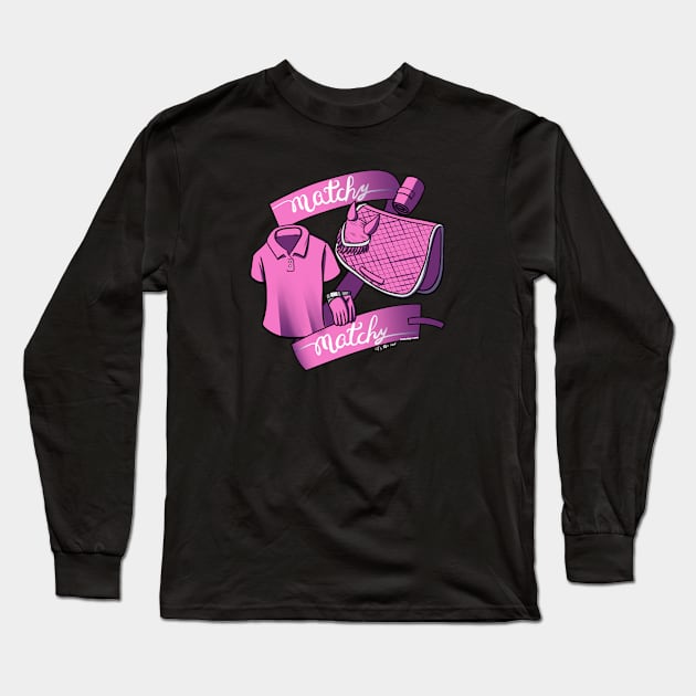 Matchy Matchy - Pink Long Sleeve T-Shirt by lizstaley